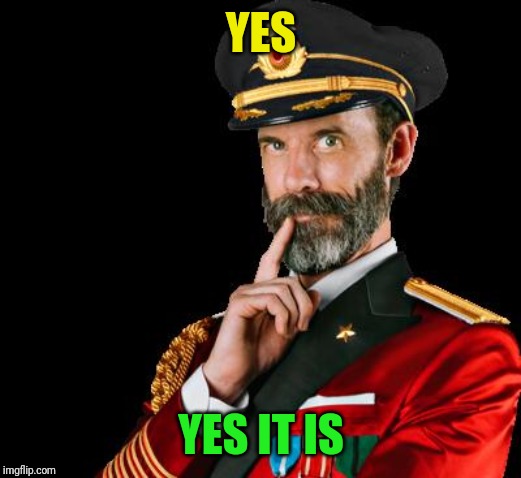 captain obvious | YES YES IT IS | image tagged in captain obvious | made w/ Imgflip meme maker