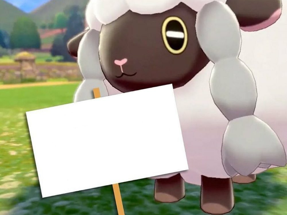 High Quality Wooloo Blank Sign Blank Meme Template