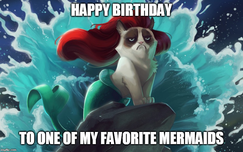 Mermaid | HAPPY BIRTHDAY; TO ONE OF MY FAVORITE MERMAIDS | image tagged in mermaid | made w/ Imgflip meme maker