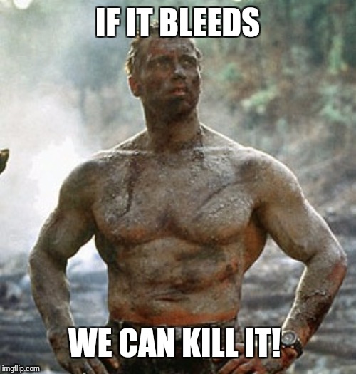 Predator Meme | IF IT BLEEDS WE CAN KILL IT! | image tagged in memes,predator | made w/ Imgflip meme maker