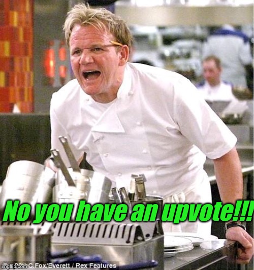 Chef Gordon Ramsay Meme | No you have an upvote!!! | image tagged in memes,chef gordon ramsay | made w/ Imgflip meme maker