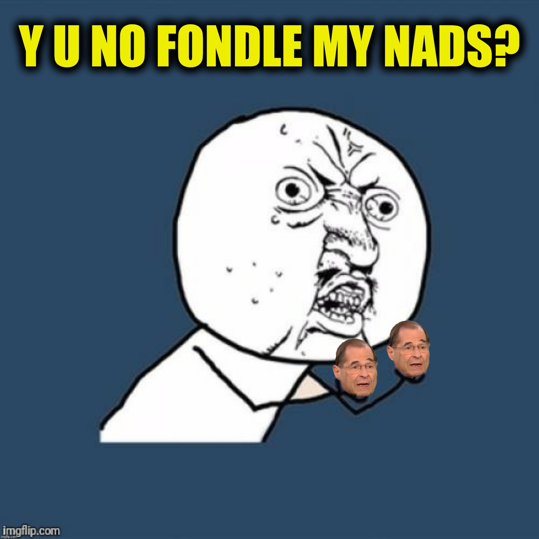 Bad Photoshop Sunday presents:  A nice pair | Y U NO FONDLE MY NADS? | image tagged in bad photoshop sunday,y u no,jerry nadler | made w/ Imgflip meme maker