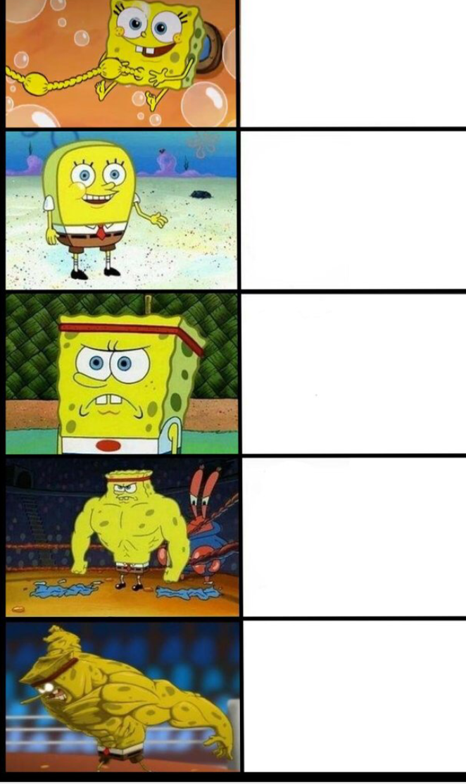 Spongebob Evolution Blank Meme Template