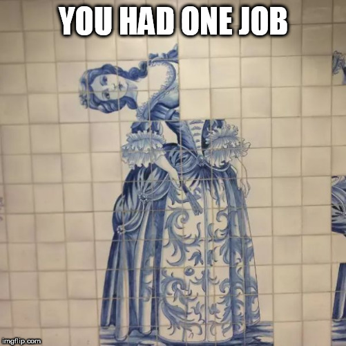 1 job | YOU HAD ONE JOB | image tagged in 1 job | made w/ Imgflip meme maker