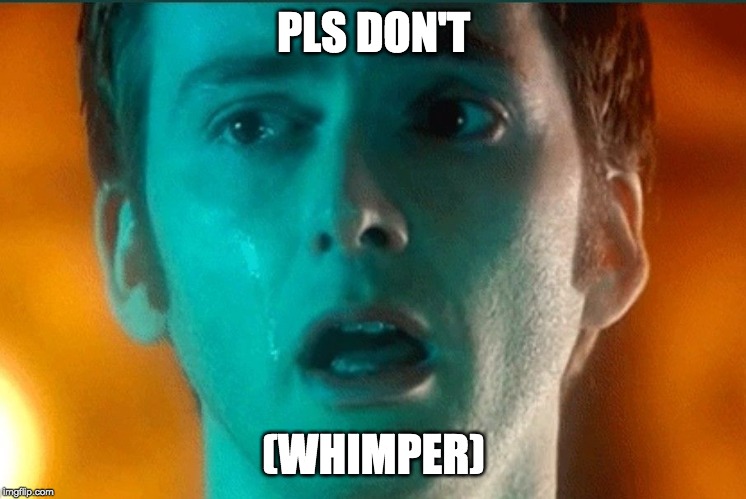 Tenth Doctor Doomsday | PLS DON'T (WHIMPER) | image tagged in tenth doctor doomsday | made w/ Imgflip meme maker