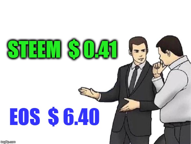 Car Salesman Slaps Hood Meme | STEEM  $ 0.41; EOS  $ 6.40 | image tagged in memes,car salesman slaps hood | made w/ Imgflip meme maker