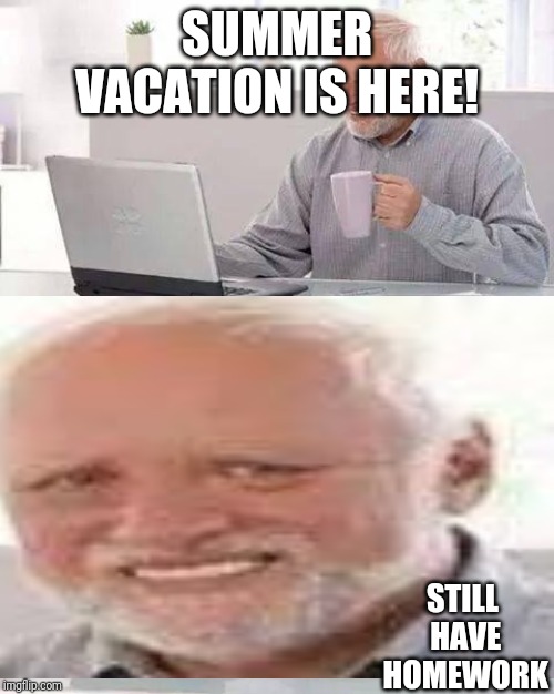 SUMMER VACATION IS HERE! STILL HAVE HOMEWORK | image tagged in school | made w/ Imgflip meme maker
