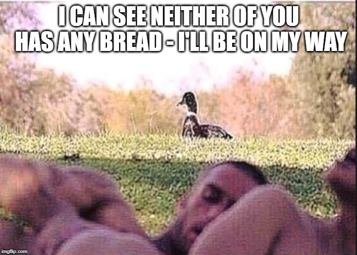 I CAN SEE NEITHER OF YOU HAS ANY BREAD - I'LL BE ON MY WAY | made w/ Imgflip meme maker