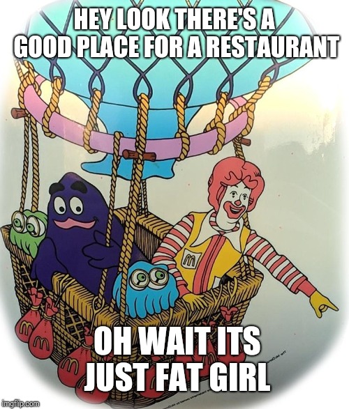 HEY LOOK THERE'S A GOOD PLACE FOR A RESTAURANT OH WAIT ITS JUST FAT GIRL | image tagged in hey look at this faggot | made w/ Imgflip meme maker