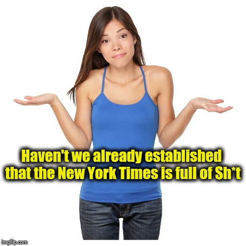 I don't know | Haven't we already established that the New York Times is full of Sh*t | image tagged in i don't know | made w/ Imgflip meme maker