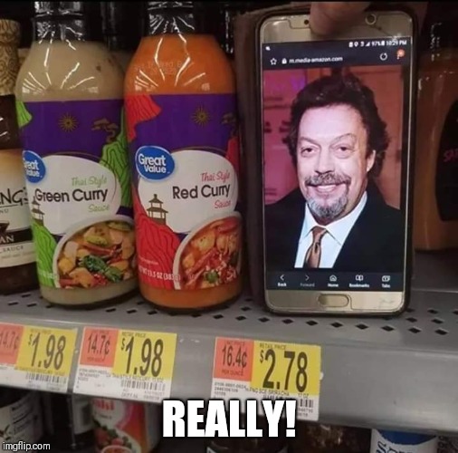 Hot curry | REALLY! | image tagged in funny tim curry,funny curry | made w/ Imgflip meme maker