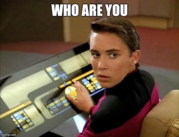Wesley crusher | WHO ARE YOU | image tagged in wesley crusher | made w/ Imgflip meme maker