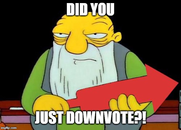 That's a downvotin' v2 | DID YOU JUST DOWNVOTE?! | image tagged in that's a downvotin' v2 | made w/ Imgflip meme maker