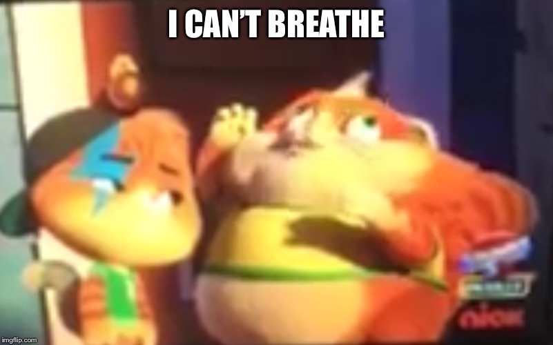 Meatball: I CAN’T BREATHE! | I CAN’T BREATHE | image tagged in nickelodeon,44 cats | made w/ Imgflip meme maker
