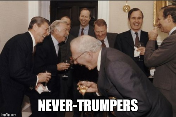 Laughing Men In Suits Meme | NEVER-TRUMPERS | image tagged in memes,laughing men in suits | made w/ Imgflip meme maker