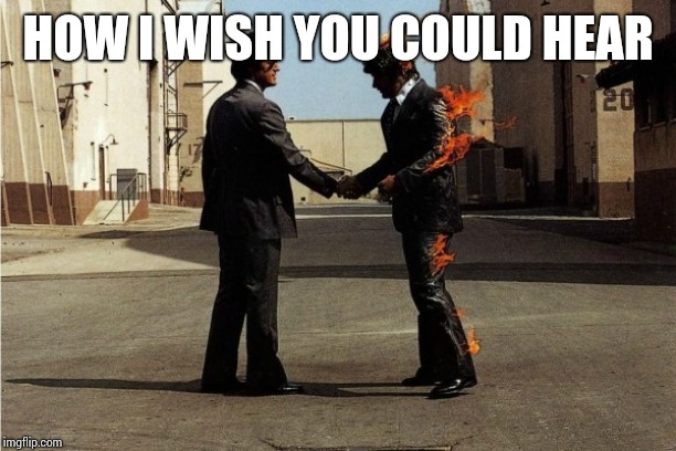 Pink Floyd |  HOW I WISH YOU COULD HEAR | image tagged in pink floyd | made w/ Imgflip meme maker