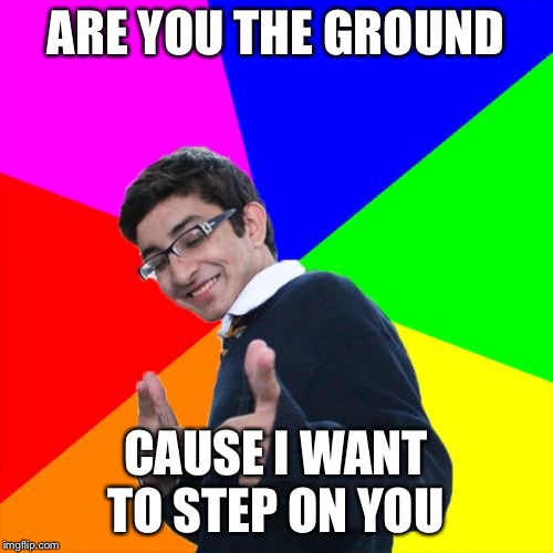 Subtle Pickup Liner | ARE YOU THE GROUND; CAUSE I WANT TO STEP ON YOU | image tagged in memes,subtle pickup liner | made w/ Imgflip meme maker