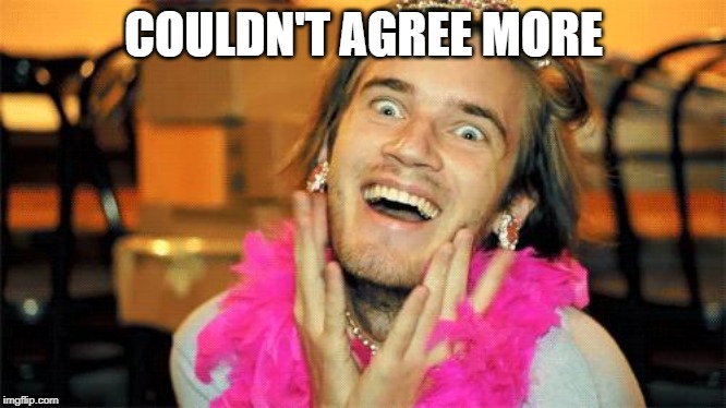 pewdiepie | COULDN'T AGREE MORE | image tagged in pewdiepie | made w/ Imgflip meme maker