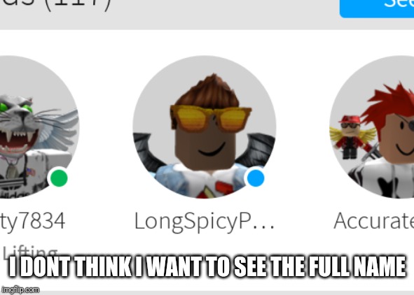 I DONT THINK I WANT TO SEE THE FULL NAME | image tagged in memes,roblox | made w/ Imgflip meme maker