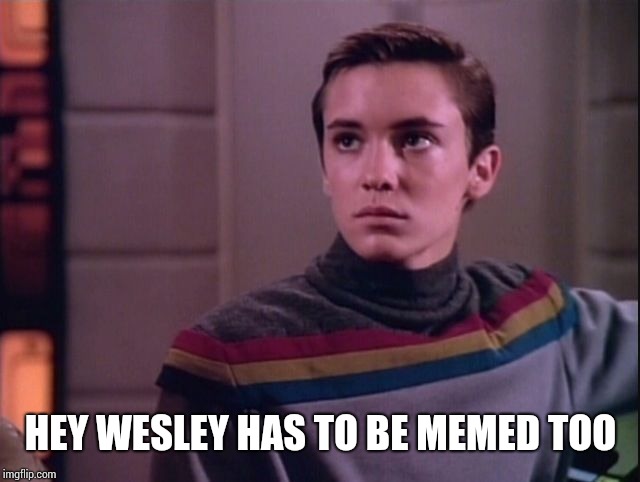 Wesley Crusher sad | HEY WESLEY HAS TO BE MEMED TOO | image tagged in wesley crusher sad | made w/ Imgflip meme maker
