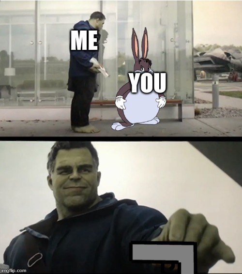 Hulk gives Antman taco | ME; YOU | image tagged in hulk gives antman taco | made w/ Imgflip meme maker