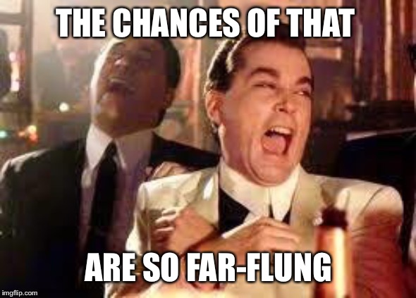 And then he said .... | THE CHANCES OF THAT ARE SO FAR-FLUNG | image tagged in and then he said | made w/ Imgflip meme maker