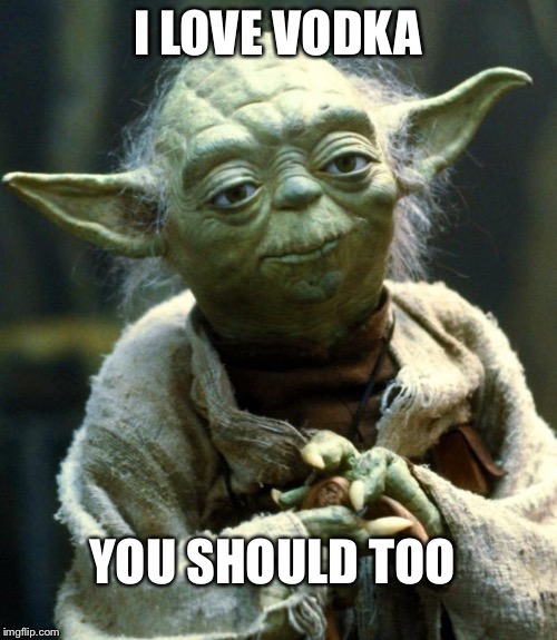 Star Wars Yoda Meme | I LOVE VODKA; YOU SHOULD TOO | image tagged in memes,star wars yoda | made w/ Imgflip meme maker