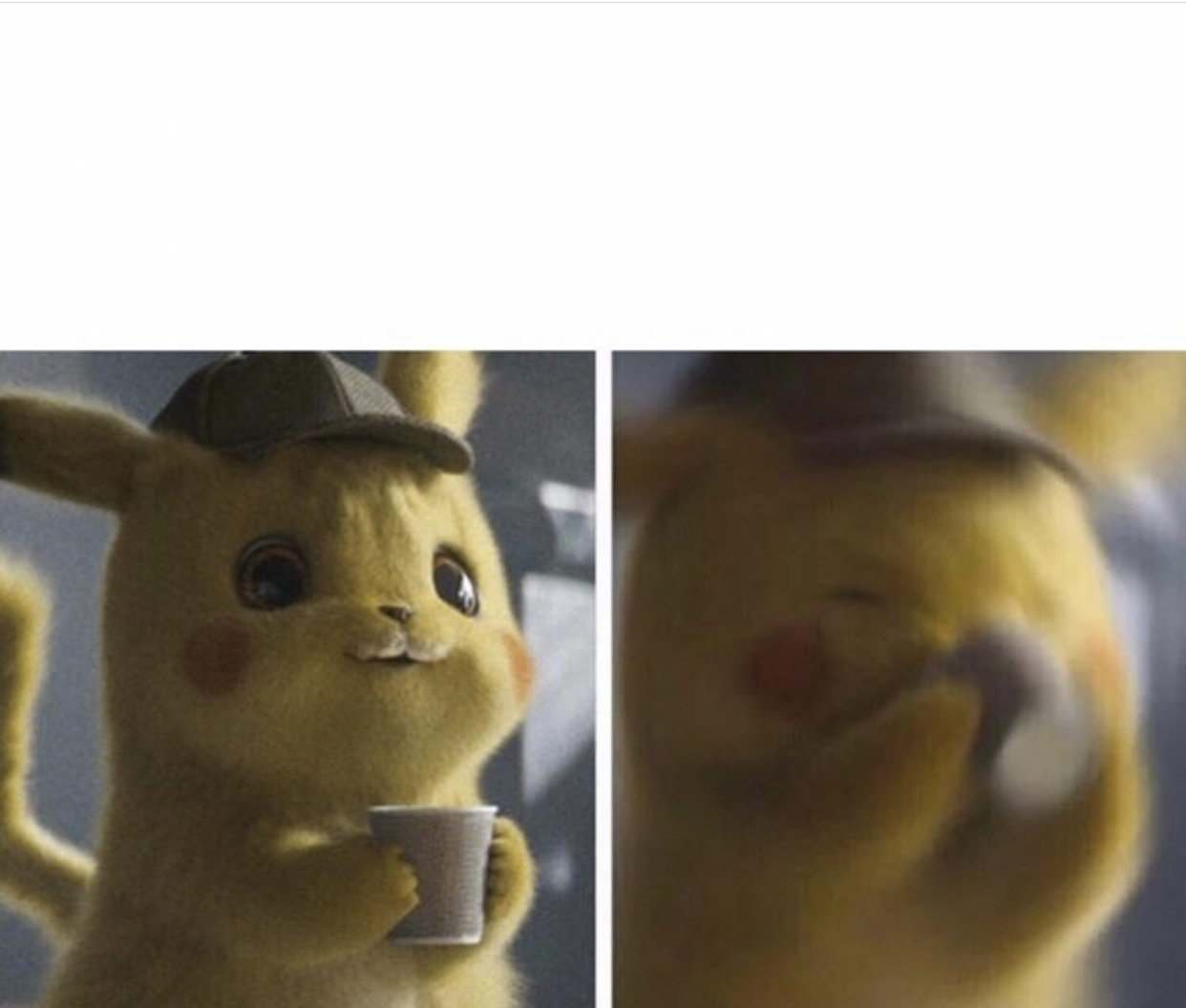 High Quality Pikachu coffee Blank Meme Template