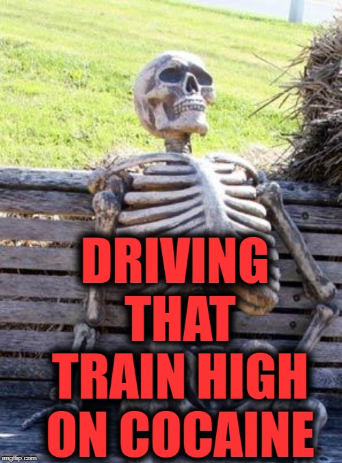 the Grateful DEAD |  DRIVING THAT TRAIN HIGH ON COCAINE | image tagged in memes,waiting skeleton | made w/ Imgflip meme maker
