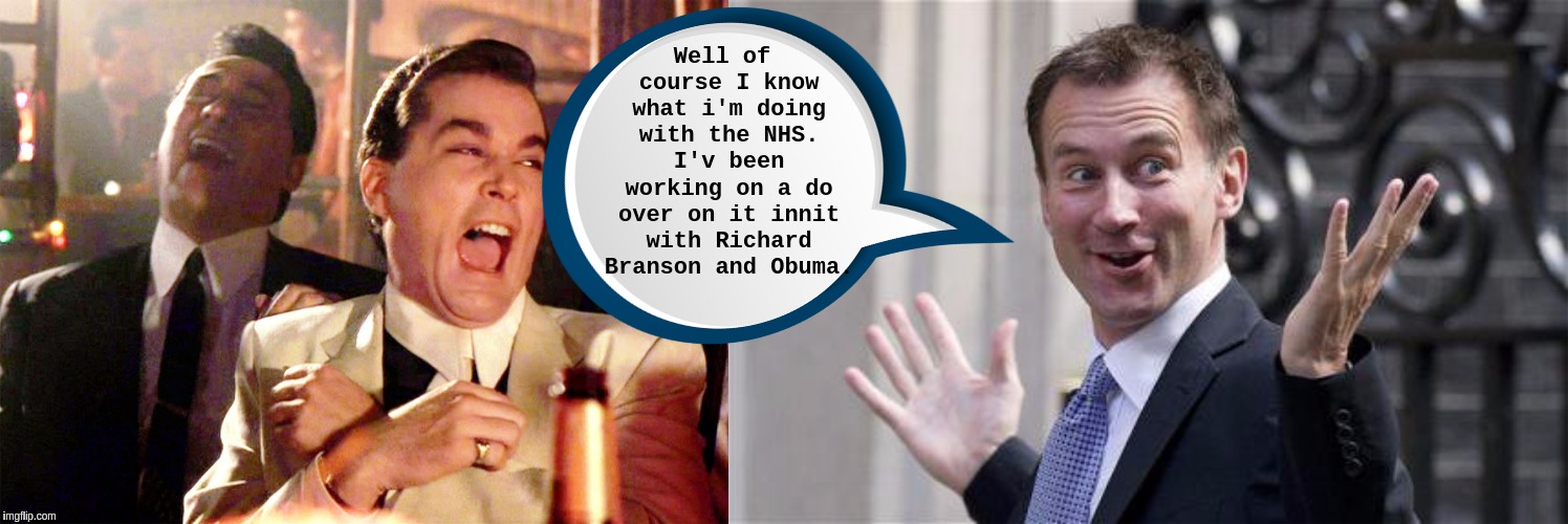 Well of course I know what i'm doing with the NHS. I'v been working on a do over on it innit with Richard Branson and Obuma. | image tagged in memes,good fellas hilarious | made w/ Imgflip meme maker