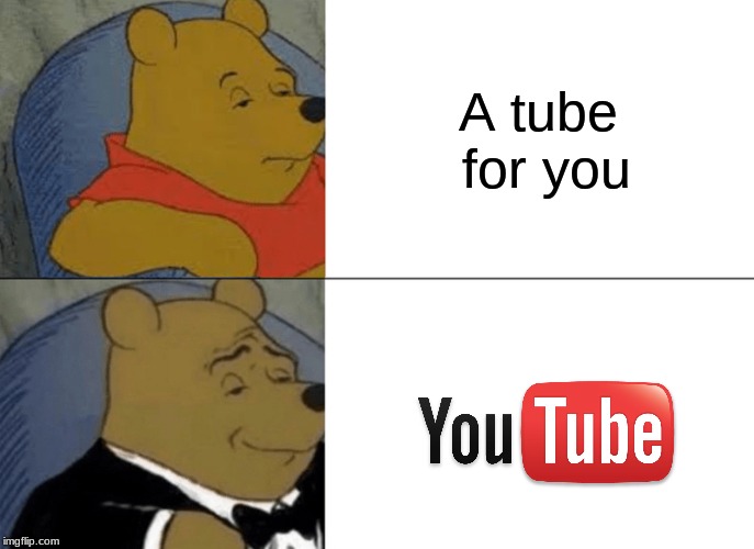 Tuxedo Winnie The Pooh Meme | A tube for you | image tagged in memes,tuxedo winnie the pooh | made w/ Imgflip meme maker