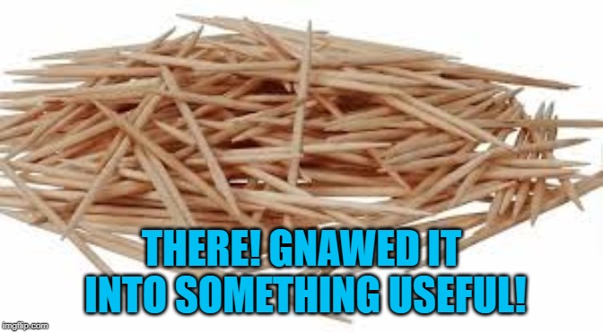 THERE! GNAWED IT INTO SOMETHING USEFUL! | made w/ Imgflip meme maker