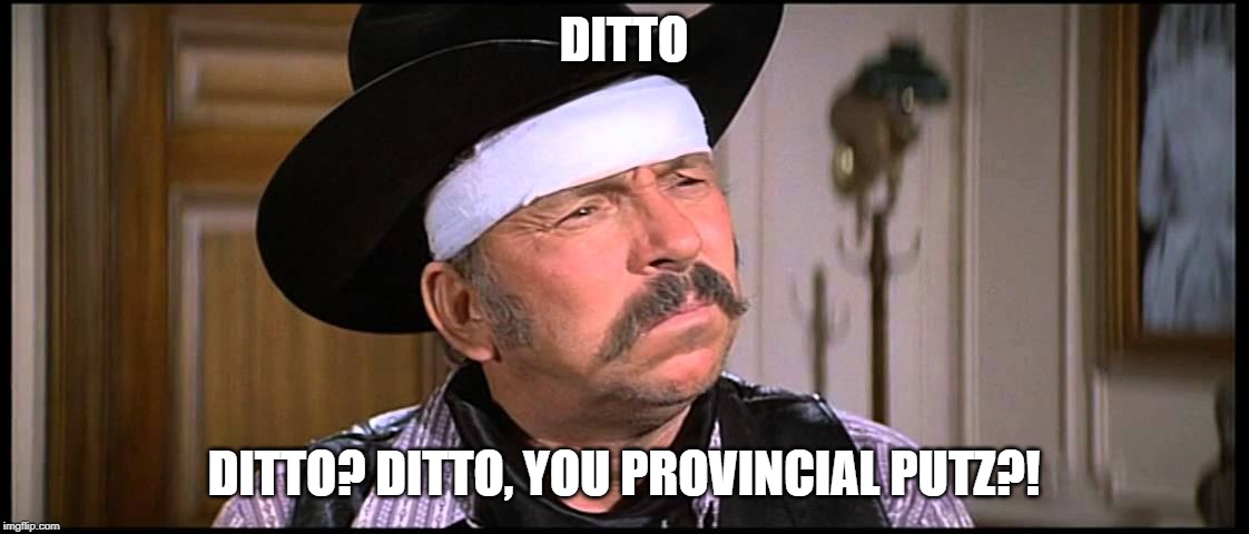 Ditto | DITTO; DITTO? DITTO, YOU PROVINCIAL PUTZ?! | image tagged in ditto | made w/ Imgflip meme maker