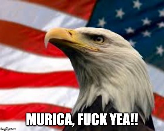 Murica Patriotic Eagle | MURICA, F**K YEA!! | image tagged in murica patriotic eagle | made w/ Imgflip meme maker