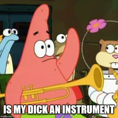 No Patrick Meme | IS MY DICK AN INSTRUMENT | image tagged in memes,no patrick | made w/ Imgflip meme maker