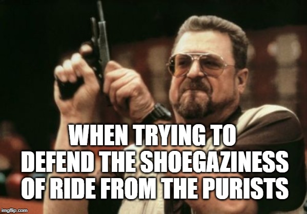 Am I The Only One Around Here | WHEN TRYING TO DEFEND THE SHOEGAZINESS OF RIDE FROM THE PURISTS | image tagged in shoegaze meme,ride meme,shoegaze memes,shoegaze purists,ride shoegaze,ride band | made w/ Imgflip meme maker
