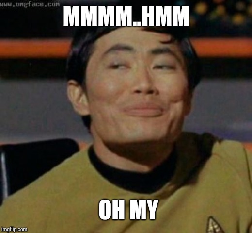 sulu | MMMM..HMM OH MY | image tagged in sulu | made w/ Imgflip meme maker