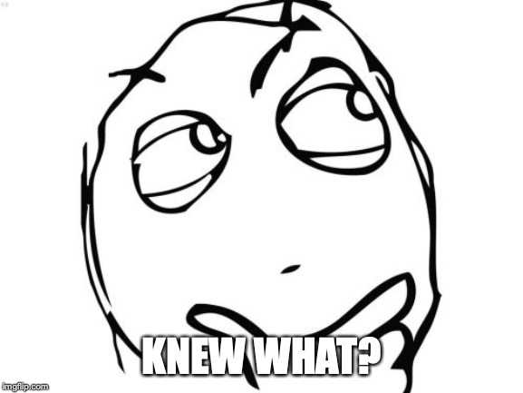 Question Rage Face Meme | KNEW WHAT? | image tagged in memes,question rage face | made w/ Imgflip meme maker