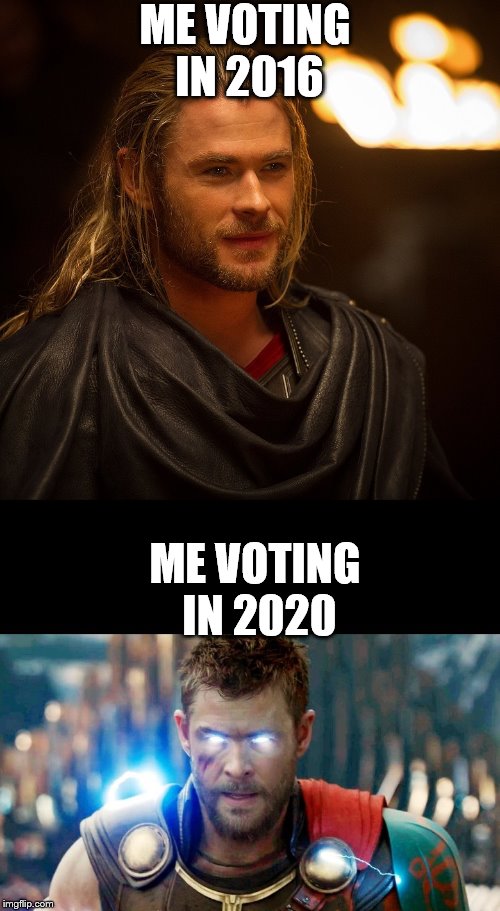 ME VOTING IN 2016; ME VOTING IN 2020 | made w/ Imgflip meme maker