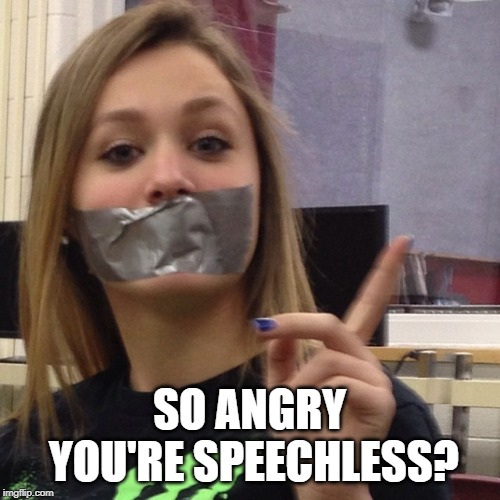 Duct Tape Gag | SO ANGRY YOU'RE SPEECHLESS? | image tagged in duct tape gag | made w/ Imgflip meme maker