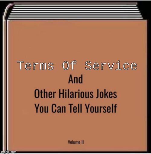 And other hilarious jokes you can tell yourself | Terms Of Service | image tagged in and other hilarious jokes you can tell yourself | made w/ Imgflip meme maker
