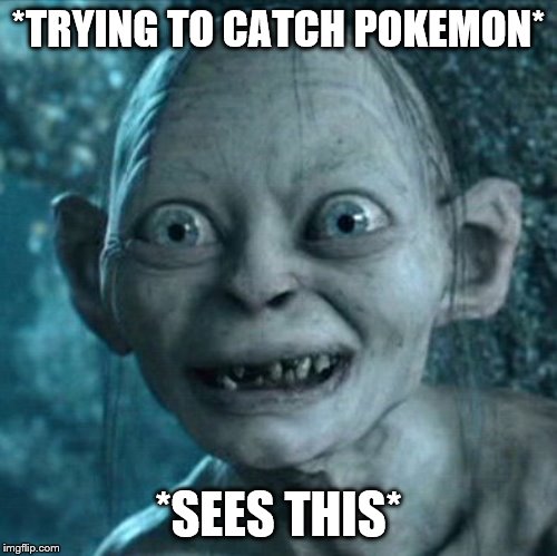 Gollum Meme | *TRYING TO CATCH POKEMON*; *SEES THIS* | image tagged in memes,gollum | made w/ Imgflip meme maker