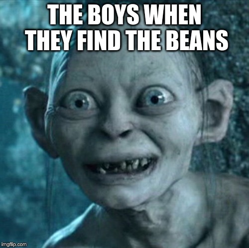 Gollum Meme | THE BOYS WHEN THEY FIND THE BEANS | image tagged in memes,gollum | made w/ Imgflip meme maker