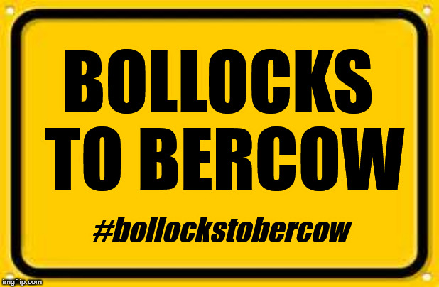 Bollocks to Bercow | BOLLOCKS TO BERCOW; #bollockstobercow | image tagged in brexit,remoaner,brexiteers,funny,house of commons,democracy | made w/ Imgflip meme maker