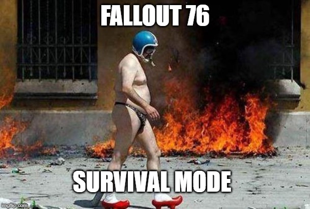 weird | FALLOUT 76; SURVIVAL MODE | image tagged in weird | made w/ Imgflip meme maker