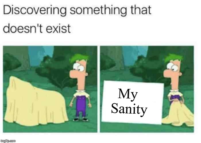 discovering something that doesnt exist | My Sanity | image tagged in discovering something that doesnt exist | made w/ Imgflip meme maker
