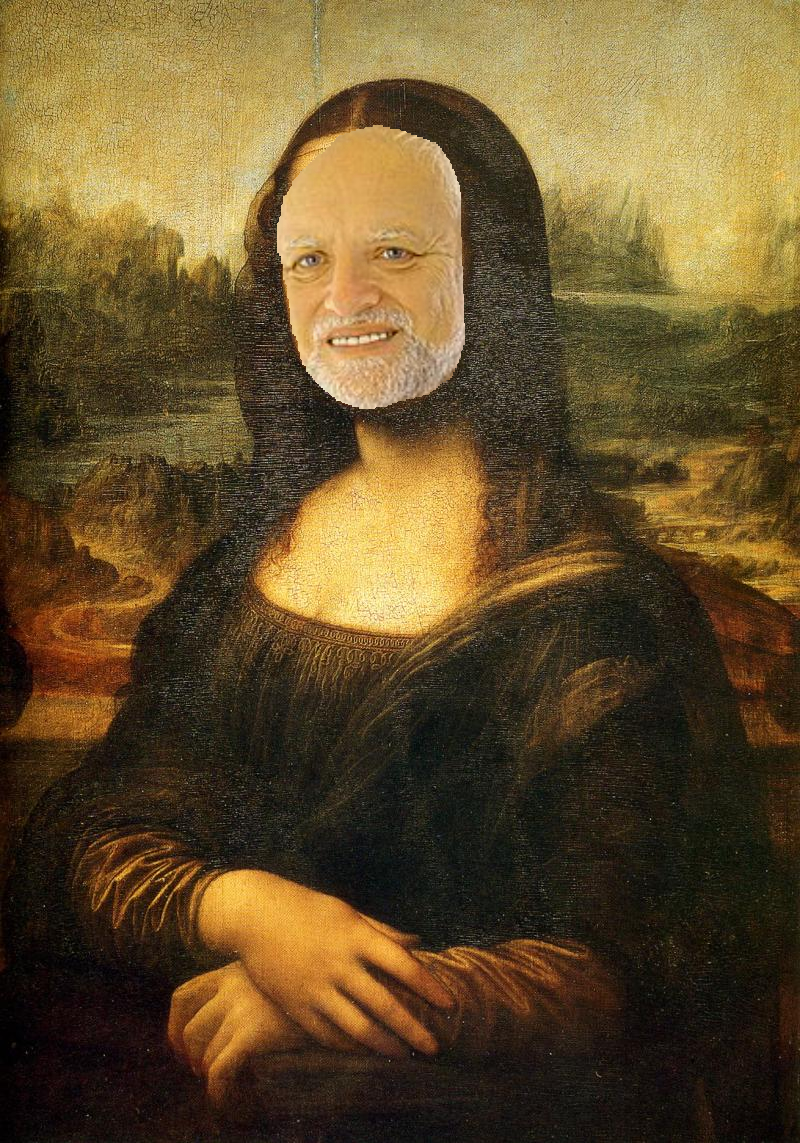 High Quality Hide The Pain Harold Mona Lisa Blank Meme Template