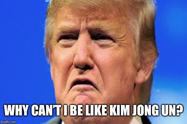 Donald trump crying | WHY CAN’T I BE LIKE KIM JONG UN? | image tagged in donald trump crying | made w/ Imgflip meme maker