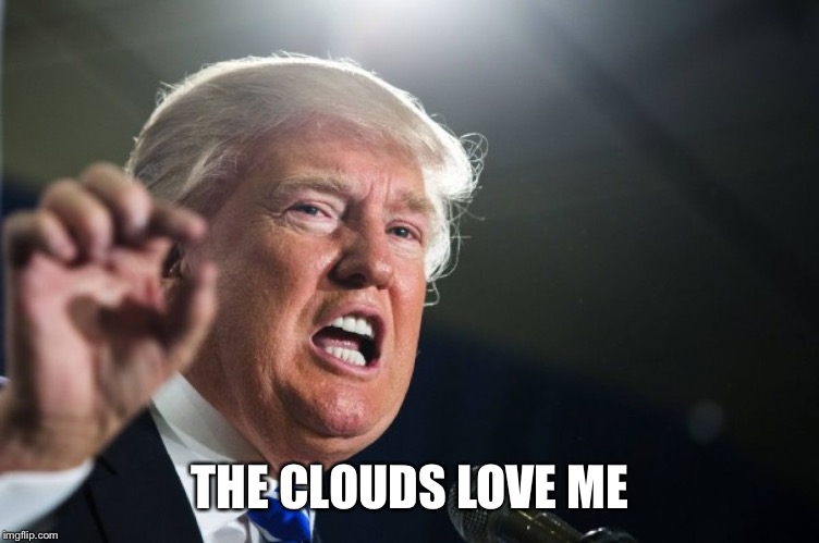 donald trump | THE CLOUDS LOVE ME | image tagged in donald trump | made w/ Imgflip meme maker