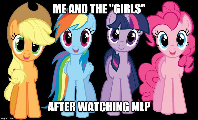 ME AND THE "GIRLS"; AFTER WATCHING MLP | image tagged in my little pony,me and the boys,memes | made w/ Imgflip meme maker